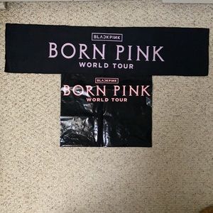 Blackpink "Born Pink" World Tour towel and black shopping bag